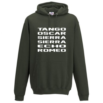 Mens T.O.S.S.E.R Hoodie - Olive Green, 2XL
