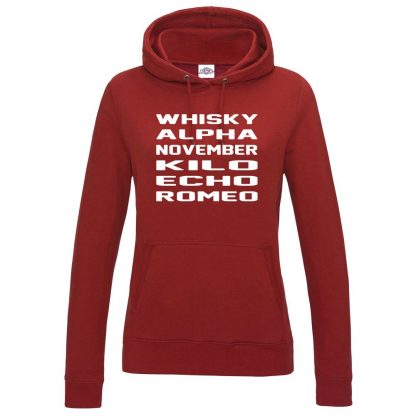 Ladies W.A.N.K.E.R Hoodie - Red, 18