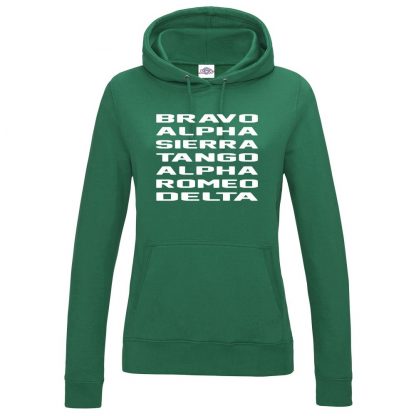 Ladies B.A.S.T.A.R.D Hoodie - Bottle Green, 18