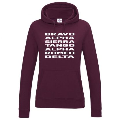 Ladies B.A.S.T.A.R.D Hoodie - Maroon, 18