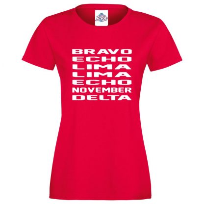 Ladies B.E.L.L.E.N.D T-Shirt - Red, 18