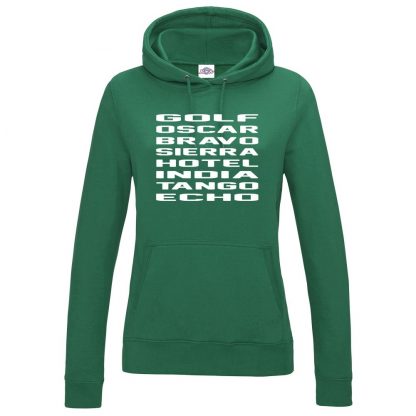 Ladies G.O.B.S.H.I.T.E Hoodie - Bottle Green, 18