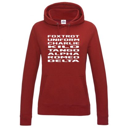 Ladies F.U.C.K.T.A.R.D Hoodie - Red, 18