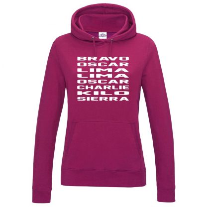 Ladies B.O.L.L.O.C.K.S Hoodie - Hot Pink, 18