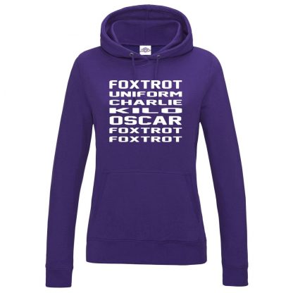 Ladies F.U.C.K.O.F.F Hoodie - Purple, 18