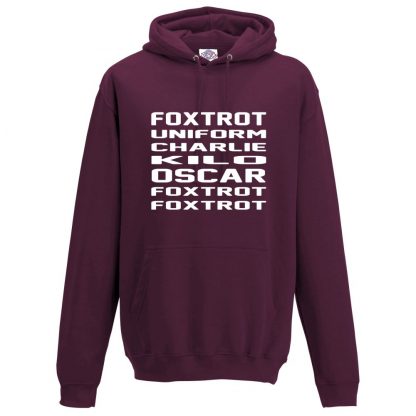 Mens F.U.C.K.O.F.F Hoodie - Maroon, 2XL