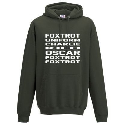 Mens F.U.C.K.O.F.F Hoodie - Olive Green, 2XL