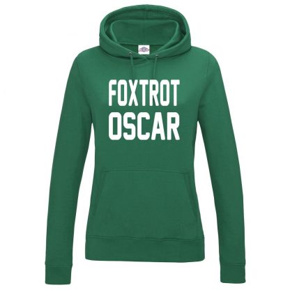 Ladies FOXTROT OSCAR Hoodie - Bottle Green, 18