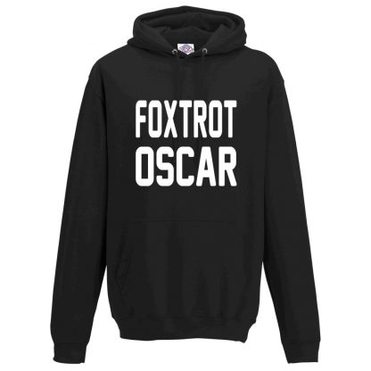 Mens FOXTROT OSCAR Hoodie - Black, 5XL