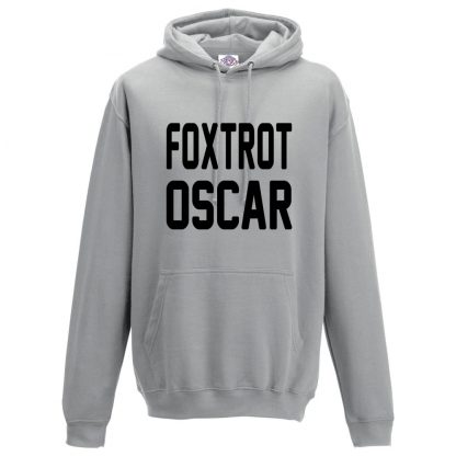 Mens FOXTROT OSCAR Hoodie - Charcoal, 2XL
