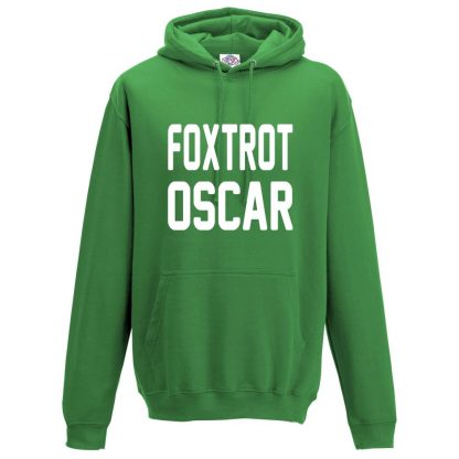 Mens FOXTROT OSCAR Hoodie - Kelly Green, 2XL