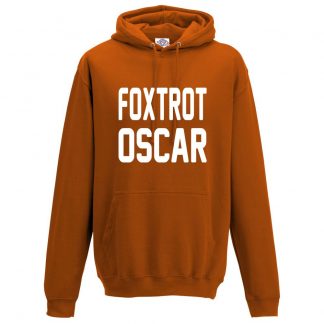 Mens FOXTROT OSCAR Hoodie - Orange, 2XL