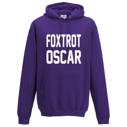 Mens FOXTROT OSCAR Hoodie - Purple, 3XL