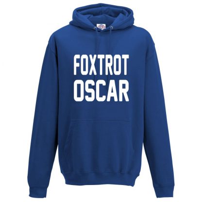 Mens FOXTROT OSCAR Hoodie - Royal Blue, 3XL