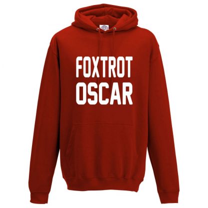 Mens FOXTROT OSCAR Hoodie - Red, 3XL