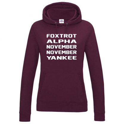 Ladies F.A.N.N.Y Hoodie - Maroon, 18