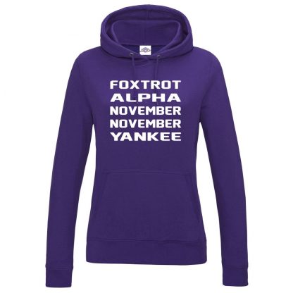 Ladies F.A.N.N.Y Hoodie - Purple, 18