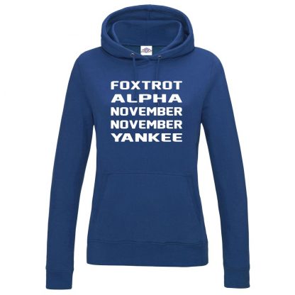 Ladies F.A.N.N.Y Hoodie - Royal Blue, 18