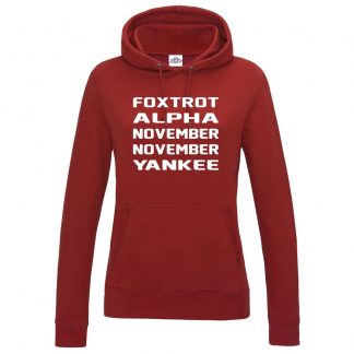 Ladies F.A.N.N.Y Hoodie - Red, 18