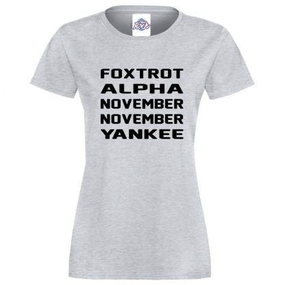 Ladies F.A.N.N.Y T-Shirt - Heather Grey, 18