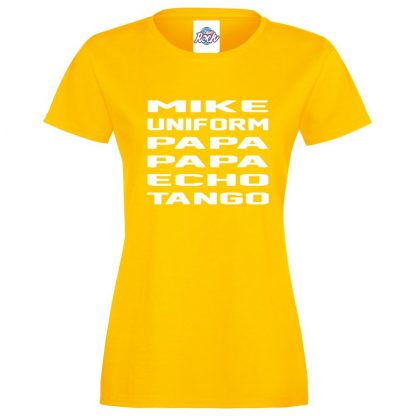 Ladies M.U.P.P.E.T T-Shirt - Yellow, 18