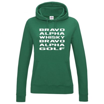 Ladies B.A.W.B.A.G Hoodie - Bottle Green, 18