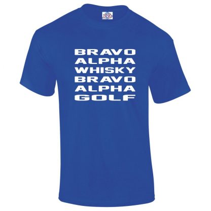 Mens B.A.W.B.A.G T-Shirt - Royal Blue, 5XL