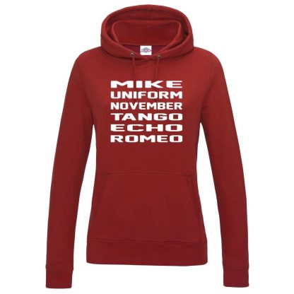 Ladies M.U.N.T.E.R Hoodie - Red, 18