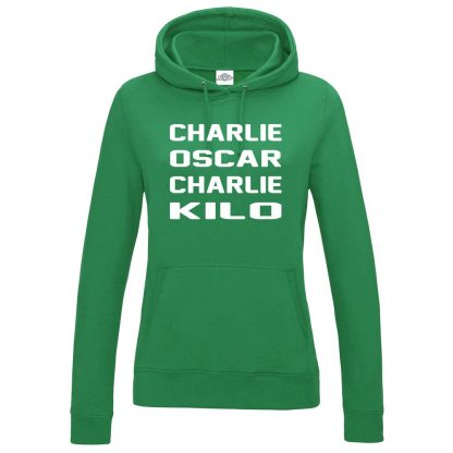 Ladies C.O.C.K Hoodie - Kelly Green, 18