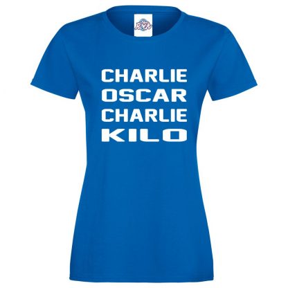 Ladies C.O.C.K T-Shirt - Royal Blue, 18