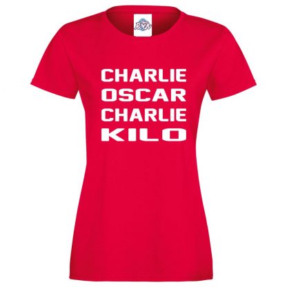 Ladies C.O.C.K T-Shirt - Red, 18