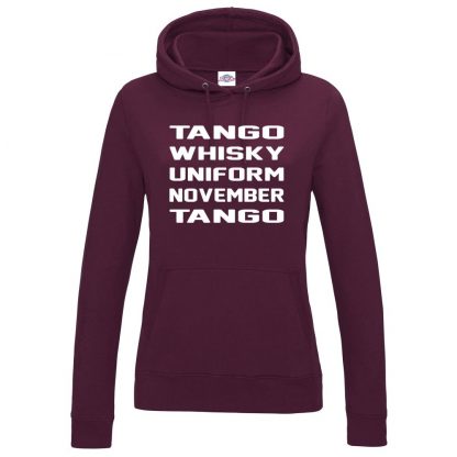 Ladies T.W.U.N.T Hoodie - Maroon, 18