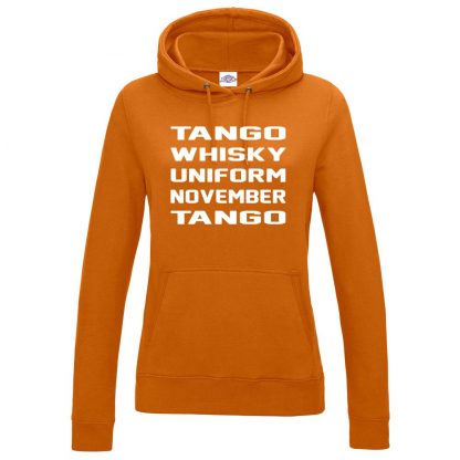 Ladies T.W.U.N.T Hoodie - Orange, 18