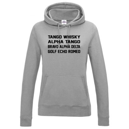 Ladies T.W.A.T.B.A.D.G.E.R Hoodie - Grey, 18