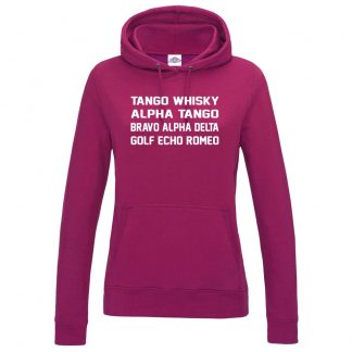 Ladies T.W.A.T.B.A.D.G.E.R Hoodie - Hot Pink, 18