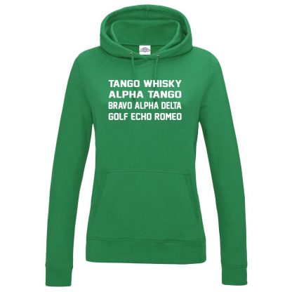 Ladies T.W.A.T.B.A.D.G.E.R Hoodie - Kelly Green, 18