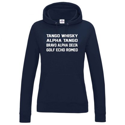 Ladies T.W.A.T.B.A.D.G.E.R Hoodie - Navy, 18