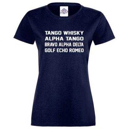 Ladies T.W.A.T.B.A.D.G.E.R T-Shirt - Navy, 18