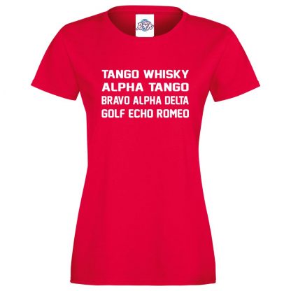 Ladies T.W.A.T.B.A.D.G.E.R T-Shirt - Red, 18