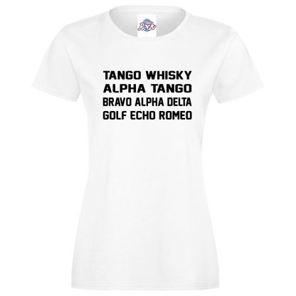 Ladies T.W.A.T.B.A.D.G.E.R T-Shirt - White, 18
