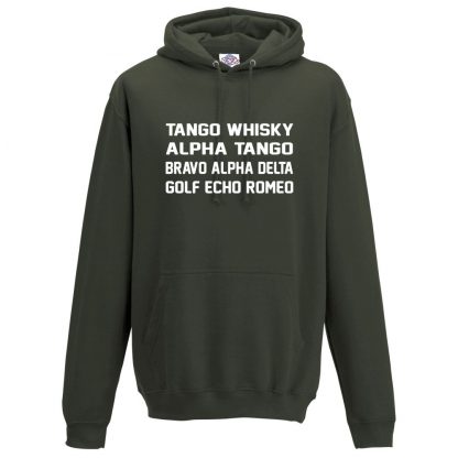 Mens T.W.A.T.B.A.D.G.E.R Hoodie - Olive Green, 2XL