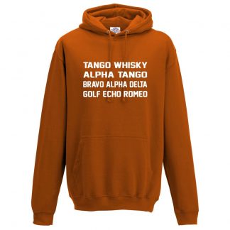 Mens T.W.A.T.B.A.D.G.E.R Hoodie - Orange, 2XL