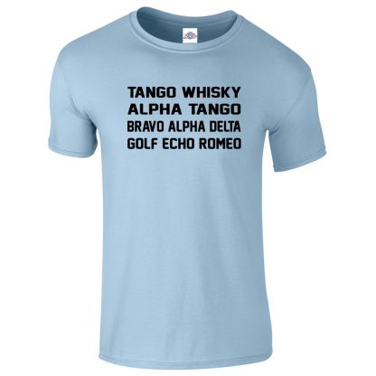 Mens T.W.A.T.B.A.D.G.E.R T-Shirt - Light Blue, 2XL