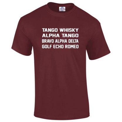 Mens T.W.A.T.B.A.D.G.E.R T-Shirt - Maroon, 2XL