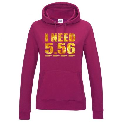 Ladies I NEED 5.56 Hoodie - Hot Pink, 18