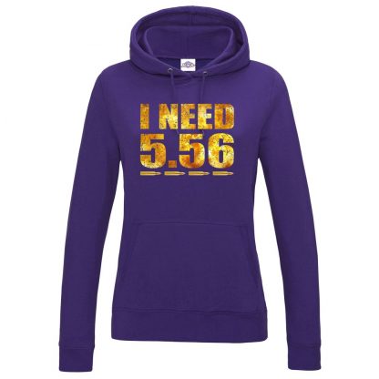 Ladies I NEED 5.56 Hoodie - Purple, 18