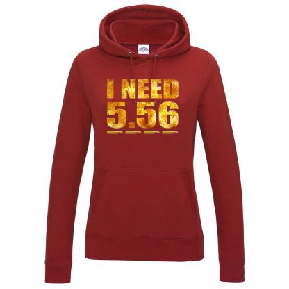 Ladies I NEED 5.56 Hoodie - Red, 18