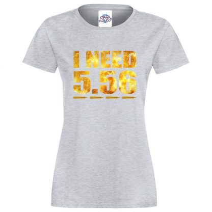 Ladies I NEED 5.56 T-Shirt - Heather Grey, 18