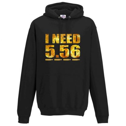 Mens I NEED 5.56 Hoodie - Black, 5XL