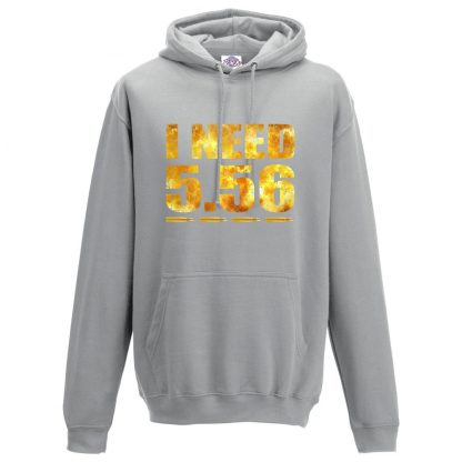 Mens I NEED 5.56 Hoodie - Charcoal, 2XL